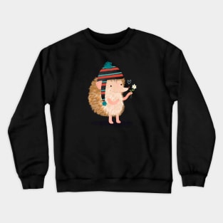 Hedgehog with flower Crewneck Sweatshirt